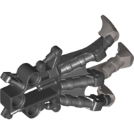 Lego Large Figure Foot, Claw, Piraka with Marbled Pearl Light Gray Pattern / Black