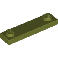 Plate Special 1 x 4 with 2 Studs, 3 Bottom Tubes / Olive Green