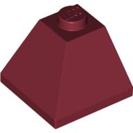 Lego Brick Sloped 45° 2 x 2 Double Convex / Dark Red