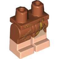 Lego Hips with Dark Orange Legs and Light Nougat Boots Pattern with Dark Orange dress Print (Possessed Dana) / Dark Orange