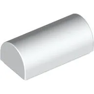 Brick Curved 1 x 2 x 2/3 Double Curved Top, No Studs / White