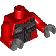 Torso Body Armor with Four Stars Print, Red Arms, Dark Bluish Gray Hands