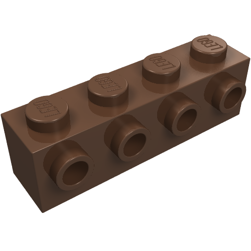 Lego Brick Special 1 x 4 with 4 Studs on One Side / Brown