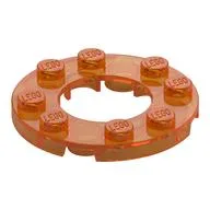 Plate Round 4 x 4 with 2 x 2 Round Opening / Trans-Orange