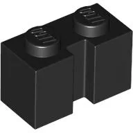 Brick Special 1 x 2 with Groove / Black
