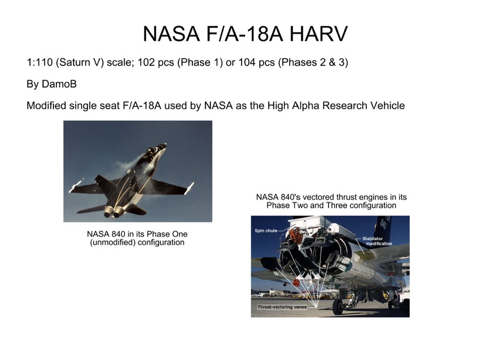 Lego DamoB's NASA F/A-18 High Alpha Research Vehicle (HARV)