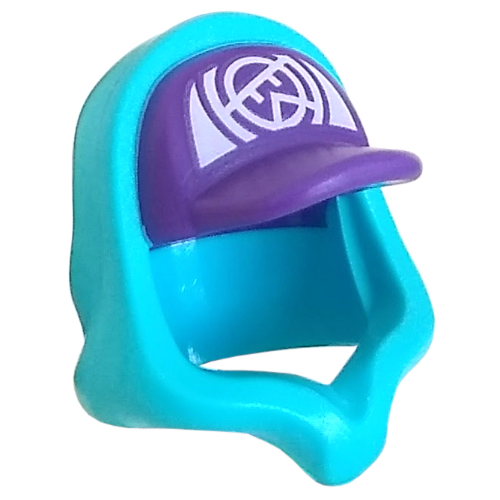 Lego Hood over Cap Dark Purple, White Symbol Print / Medium Azure