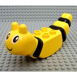 Duplo Animal Bee/Butterfly Body with Face and Black Stripes Print / Yellow