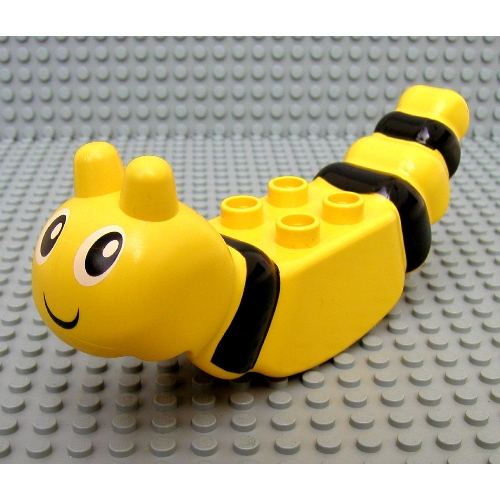 Lego Duplo Animal Bee/Butterfly Body with Face and Black Stripes Print / Yellow