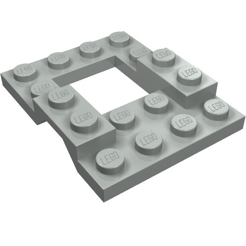 Lego Vehicle Base 4 x 5 with Wheel Arches, 2 x 2 Opening / Light Gray