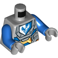 Lego Torso Armor, Circuitry, White/Blue Falcon on Shield Print, Blue Arms, Light Bluish Gray Hands / Light Bluish Gray