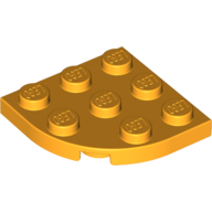 Lego Plate Round Corner 3 x 3 / Bright Light Orange