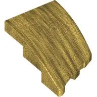 Brick Wedged, Curved 3 x 2 with Stud Notch Left / Pearl Gold