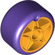 Wheel 24 x 20 with Dark Purple Tire Pattern / Bright Light Orange