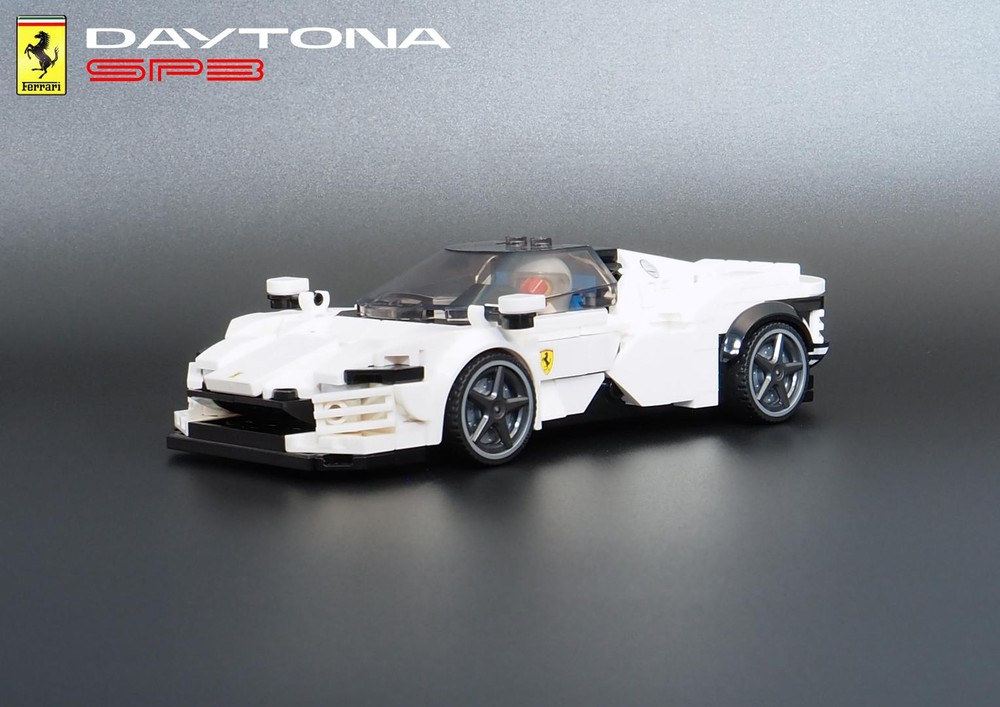 Lego Ferrrari Daytona SP3 (White) - Speed Champions 8 Studs wide