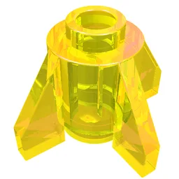 Brick Round 1 x 1 with Fins, Open Stud / Trans-Yellow