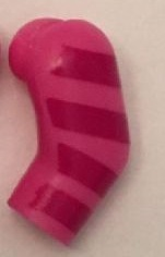 Lego Arm, Left with 4 Magenta Stripes Pattern