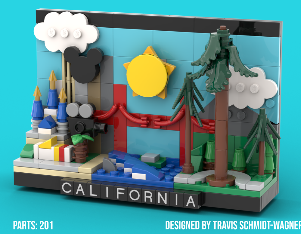 Lego Road Trip Across the USA: California State Postcard