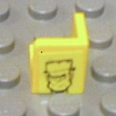 Lego Panel 1 x 1 x 1 Corner with Frankenstein Monster Head Pattern Model Right (Sticker) - Set 8670