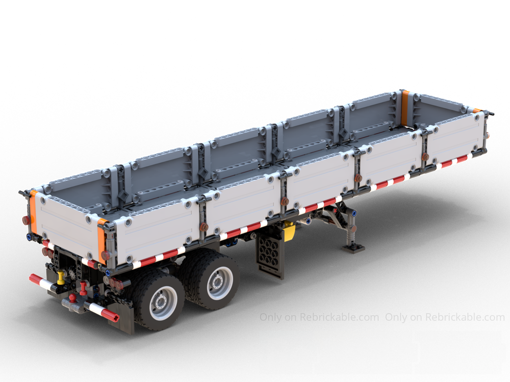 Lego American-style 33' Drop-side semitrailer (v2.0) for 42078 Mack Anthem (70490 double tires)