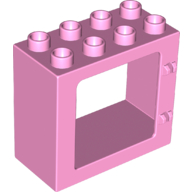 Lego Duplo Door / Window Frame Flat Front Surface, Completely Open Back / Bright Pink