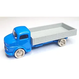 HO Scale Mercedes Open Bed Truck - Gray Flatbed / Blue