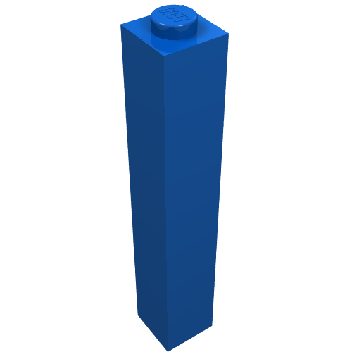 Lego Brick 1 x 1 x 5 with Solid Stud / Blue