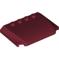 Lego Brick Wedged, Curved Triple 4 x 6 x 2/3 with 4 Studs / Dark Red