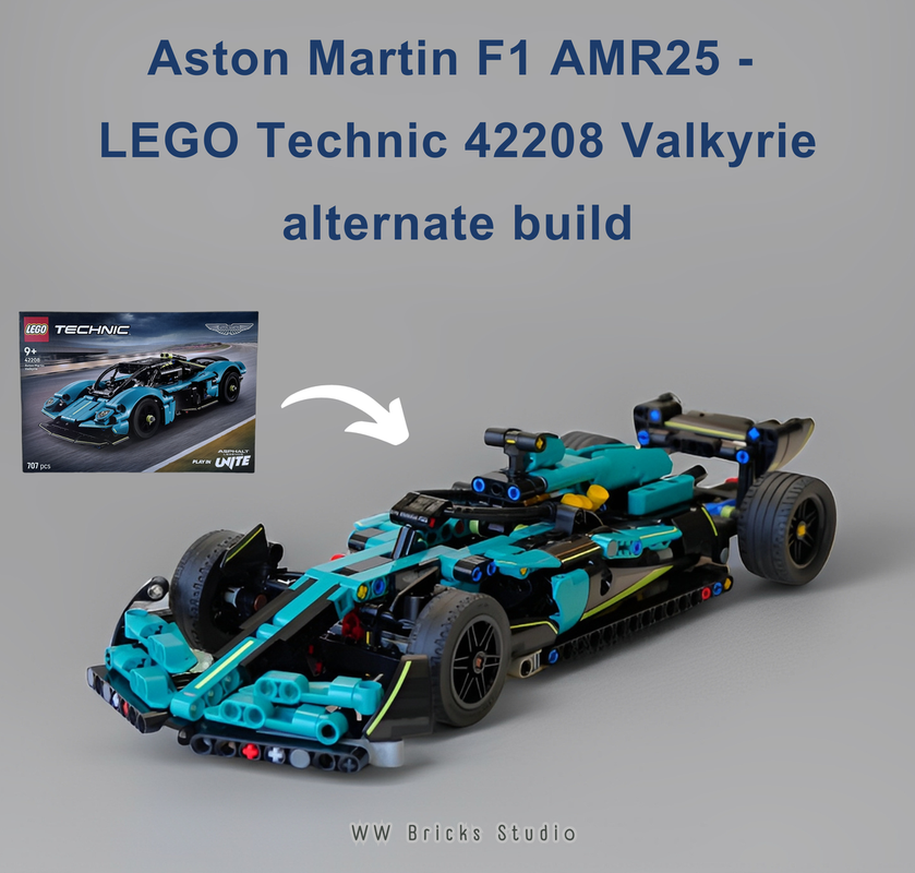 Lego Aston Martin AMR25 F1 – Alternate Build using LEGO Technic 42208 Valkyrie