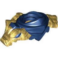 Lego Minifig Neckwear Shoulder Armour With Pearl Gold Dragon pattern / Dark Blue