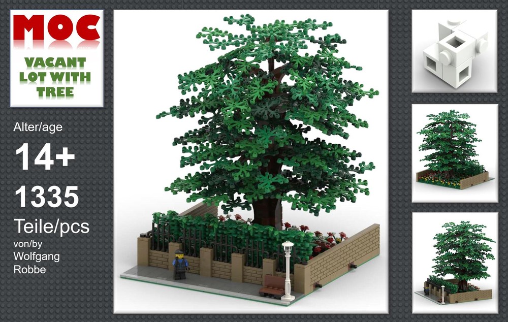 Lego Vacant lot with tree and hedge - Baulücke mit Baum und Hecke