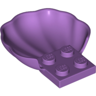 Lego Animal Body Part, Clam / Scallop Half Shell with 4 Studs / Medium Lavender