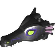 Animal Body Part, Dragon Head Long, Trans-Pink Fins on Side, Lime Eyes, Dark Purple Markings Print / Black