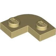 Plate Round Corner 2 x 2 with 1 x 1 Cutout / Tan