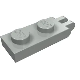 Hinge Plate 1 x 2 with 2 Fingers and Solid Studs / Light Gray
