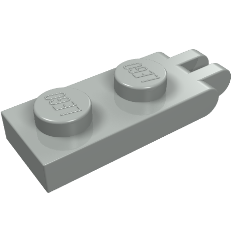 Lego Hinge Plate 1 x 2 with 2 Fingers and Solid Studs / Light Gray
