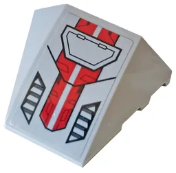 Wedge 4 x 3 Triple Curved No Studs with Black Vents and Red Panel Pattern (Sticker) - Set 76098