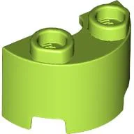 Brick Round, Half 1 x 2 / Lime