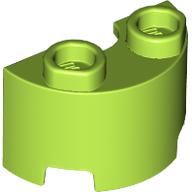 Lego Brick Round, Half 1 x 2 / Lime