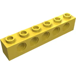 Technic Brick 1 x 6 [5 Pin Holes] / Yellow