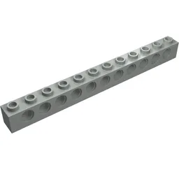 Technic Brick 1 x 12 [11 Pin Holes] / Light Gray