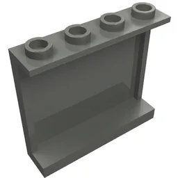 Panel 1 x 4 x 3 [Side Supports / Hollow Studs] / Dark Bluish Gray