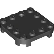 Plate Round Corners 4 x 4 x 2/3 Circle with Reduced Knobs / Black