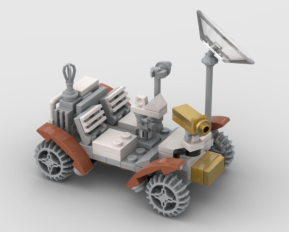 Lego Apollo Lunar Rover: Minifig Scale with accurate camera and antenna details.