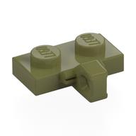 Lego Hinge Plate 1 x 2 Locking with 1 Finger on Side, without Groove / Olive Green