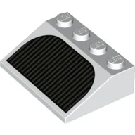 Brick Sloped 33° 3 x 4 with Black Grill Print