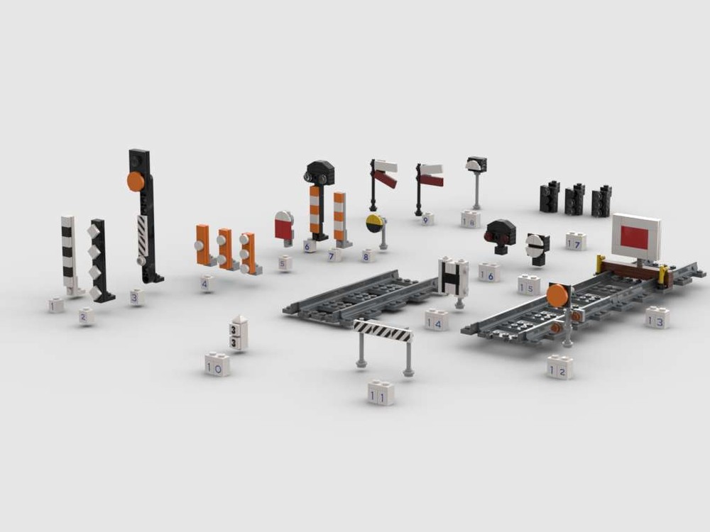 Lego Eisenbahn Signale und Tafeln - railway signal Rail Signal and panel