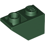 Lego Brick Sloped Inverted 45° 2 x 1 / Dark Green