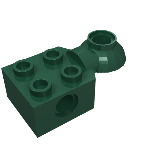 Lego Technic Brick Special 2 x 2 with Pin Hole, Rotation Joint Ball Half [Horizontal Top] / Dark Green