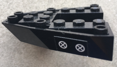 Lego Boat, Bow Brick 6 x 6 x 1 with 2 White Bow Thruster Signs Pattern on Both Sides (Stickers) - Set 1660